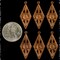 Antiqued Copper Plated Brass Nine Petaled Daisy in Diamond Charms - Set of Six - C-C186